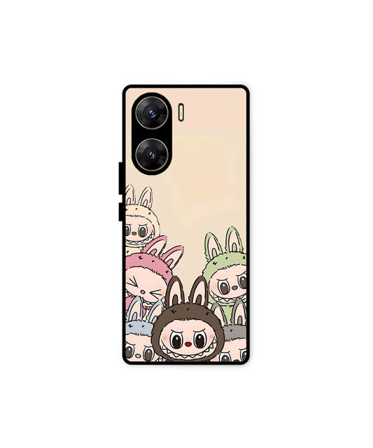 Zimomo Labubu Metal Back Cover Phone Case for Vivo v29e