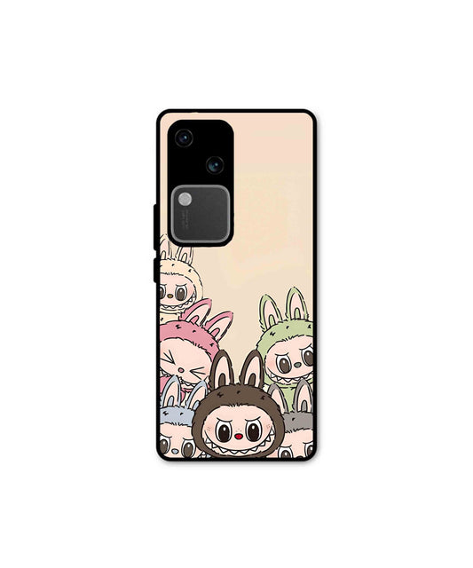 Zimomo Labubu Metal Back Cover Phone Case for Vivo v30
