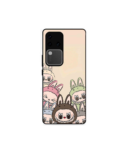 Zimomo Labubu Metal Back Cover Phone Case for Vivo v30 Pro