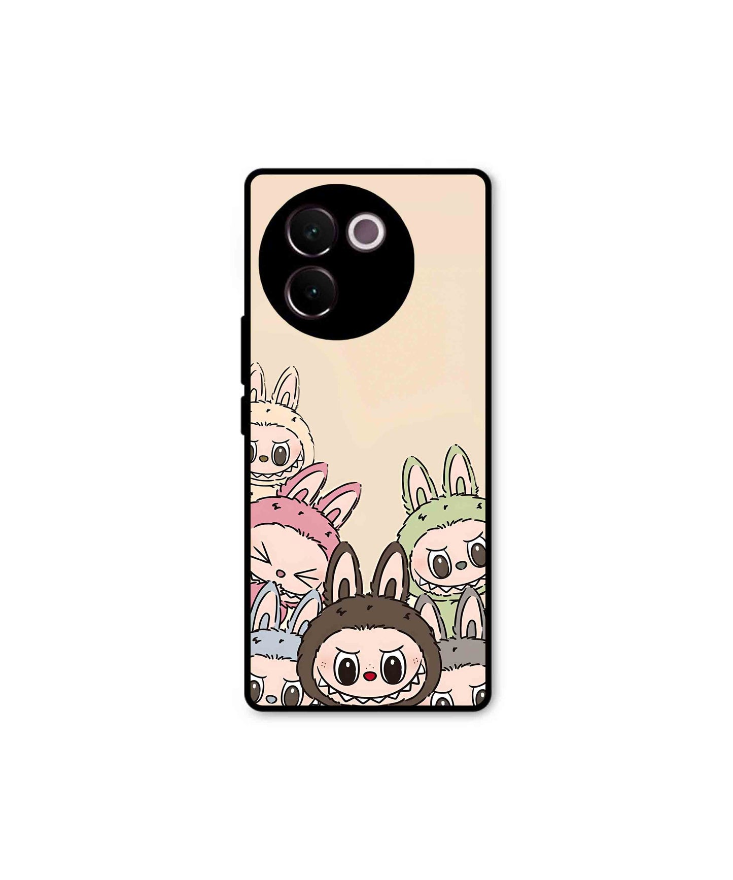Zimomo Labubu Metal Back Cover Phone Case for Vivo v30e