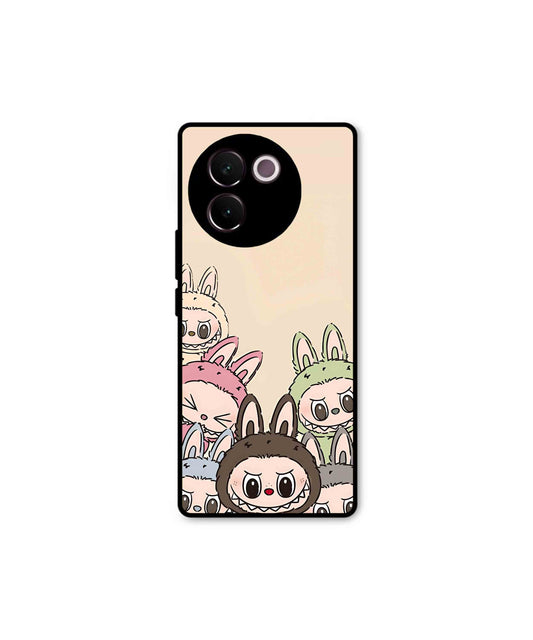 Zimomo Labubu Metal Back Cover Phone Case for Vivo v30e