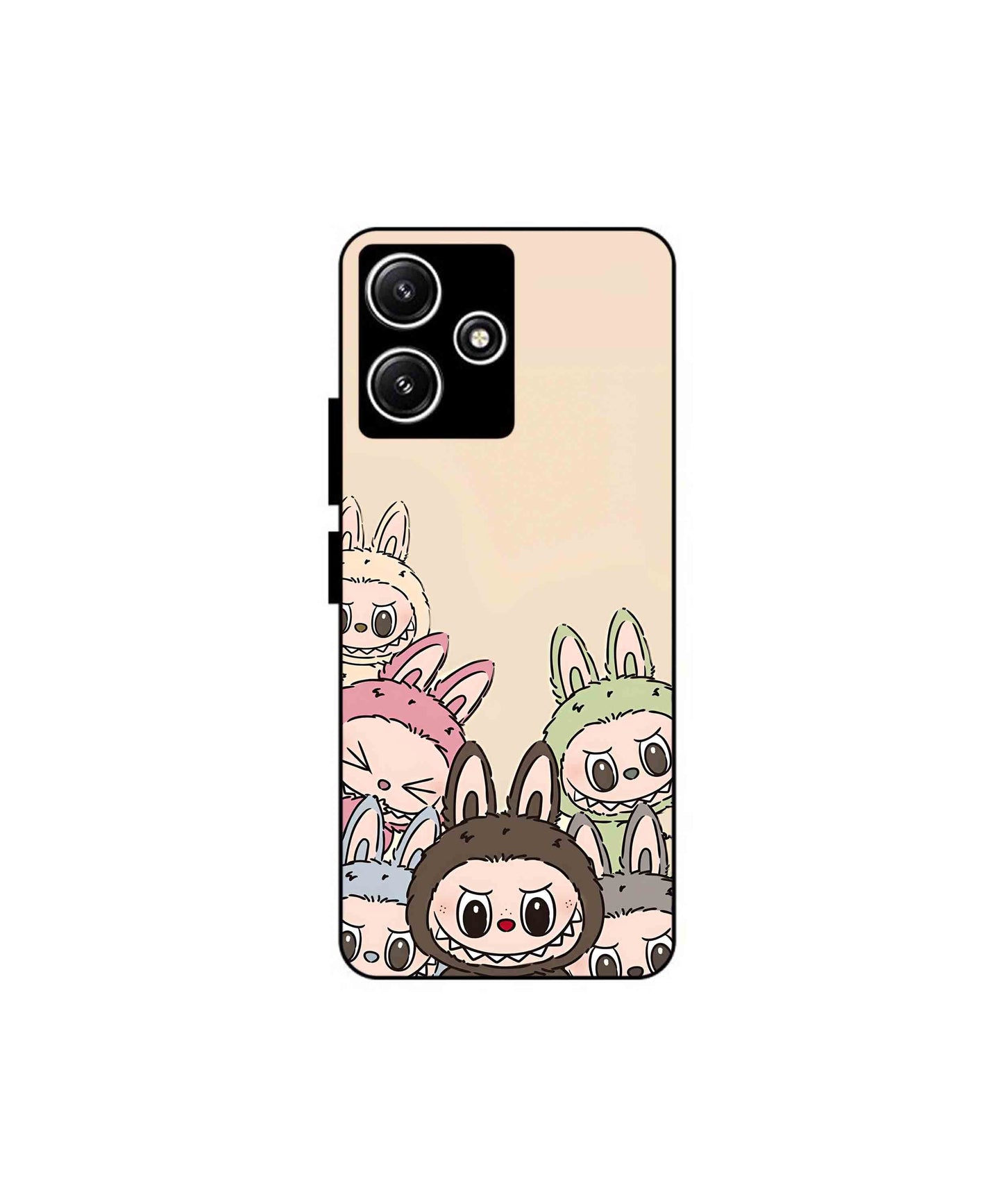 Zimomo Labubu Metal Back Cover Phone Case for Xiaomi Redmi 12 5G