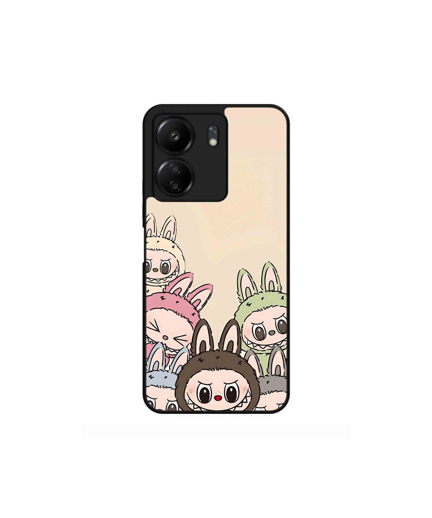 Zimomo Labubu Metal Back Cover Phone Case for Xiaomi Redmi 13C 4G