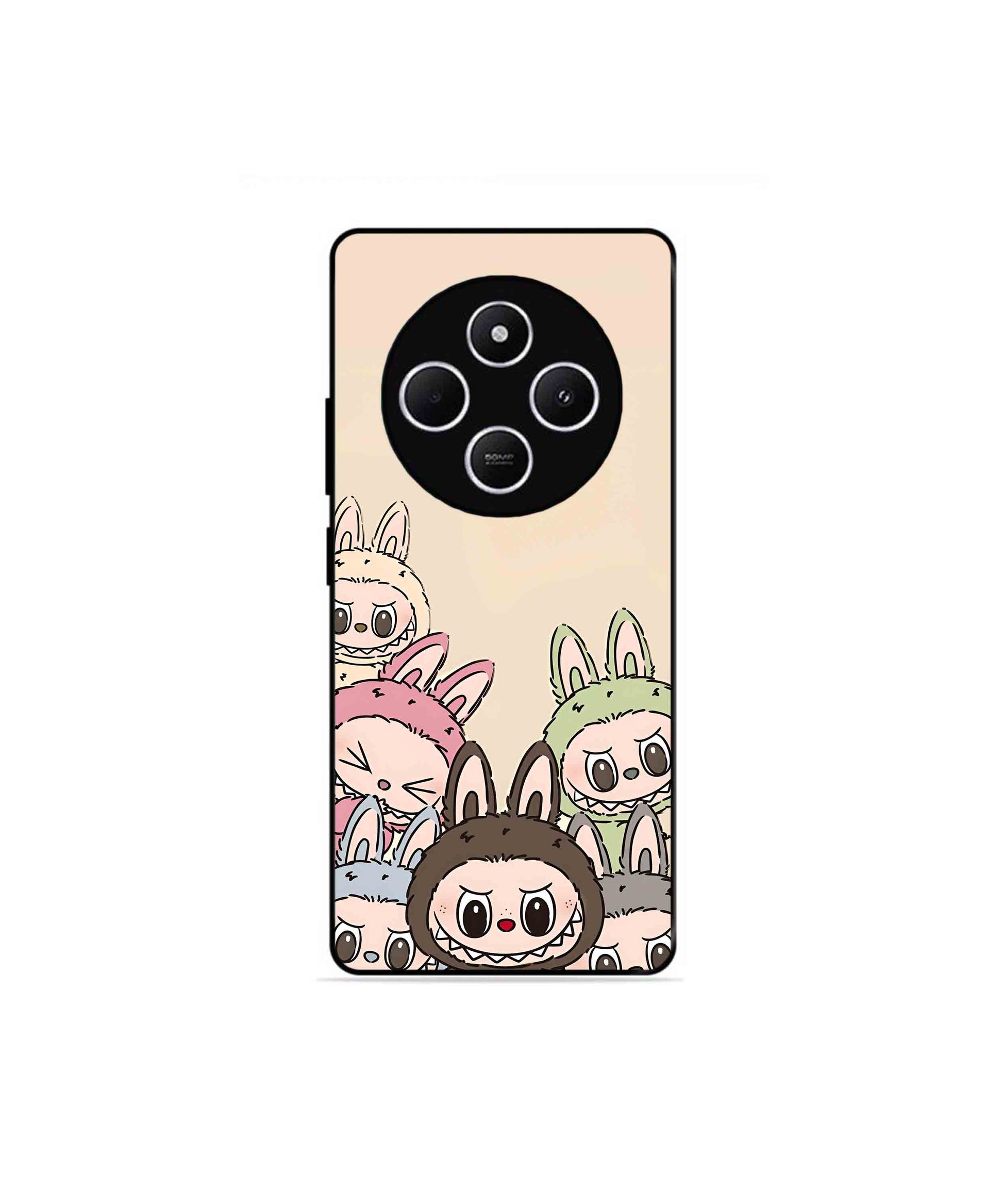 Zimomo Labubu Metal Back Cover Phone Case for Xiaomi Redmi 14C