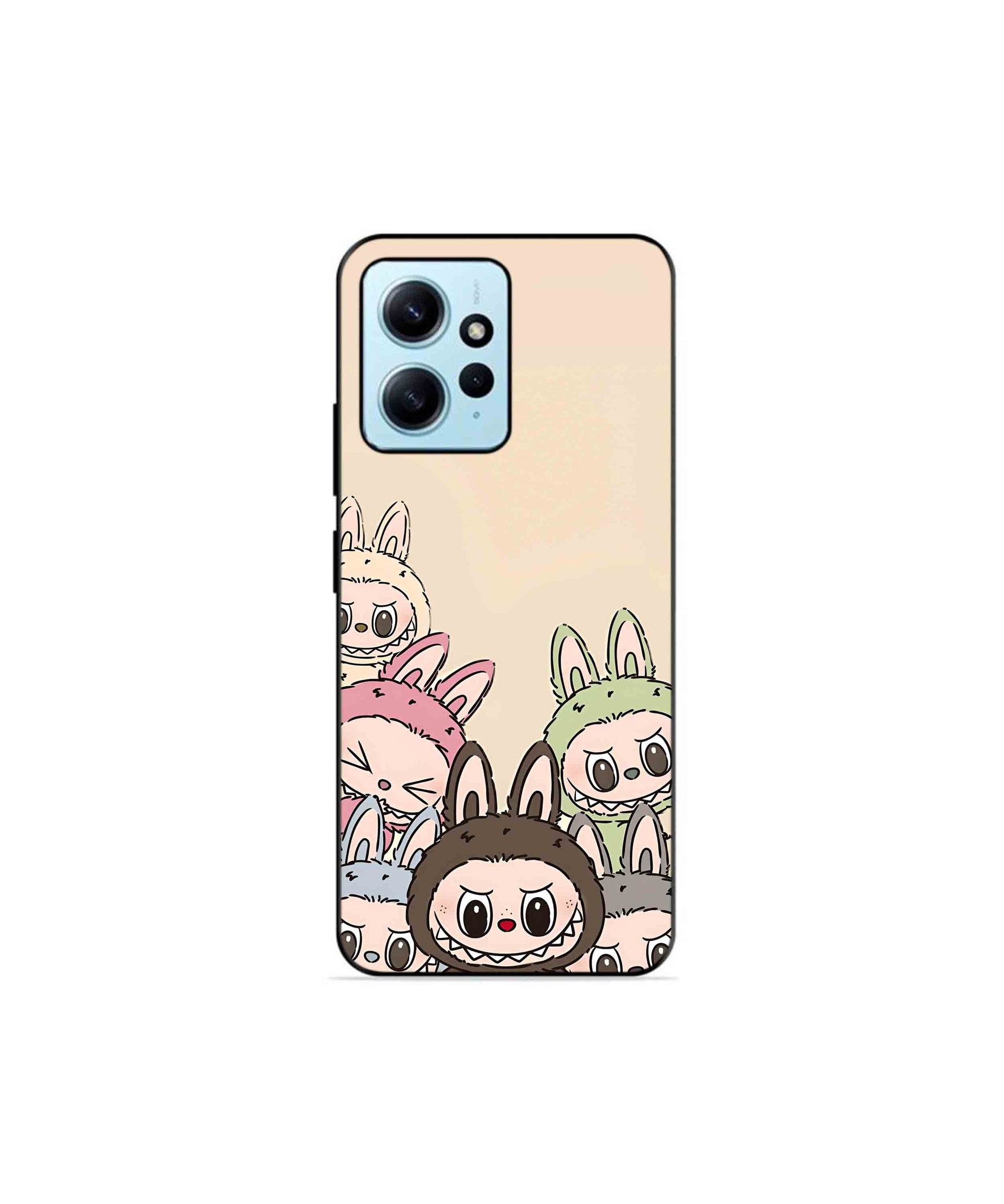 Zimomo Labubu Metal Back Cover Phone Case for Xiaomi Redmi Note 12 4G