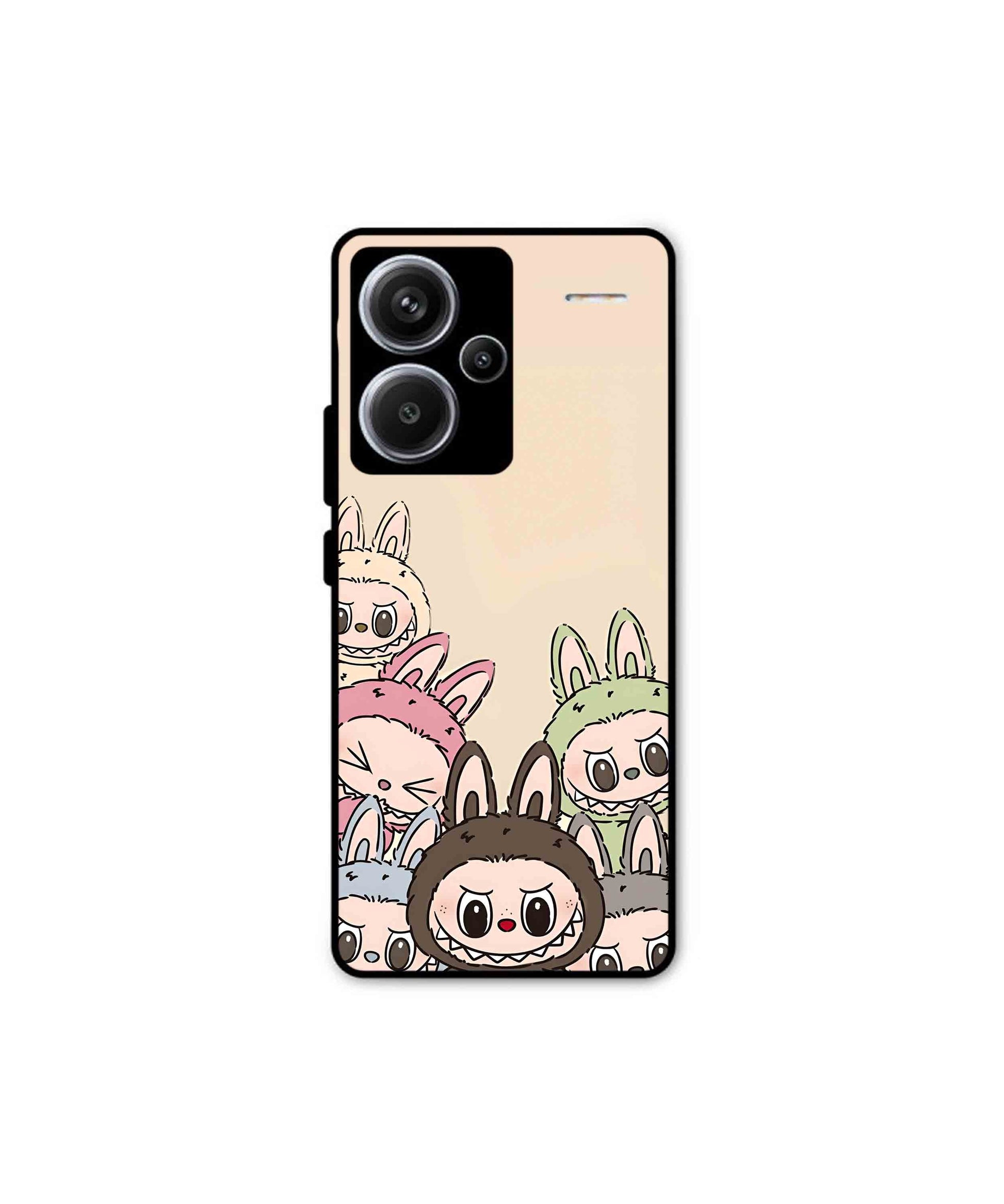 Zimomo Labubu Metal Back Cover Phone Case for Xiaomi Redmi Note 13 Pro Plus
