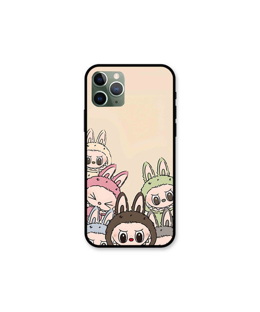 Zimomo Labubu Metal Back Cover Phone Case for iPhone 11 Pro