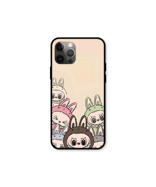 Zimomo Labubu Metal Back Cover Phone Case for iPhone 12 Pro
