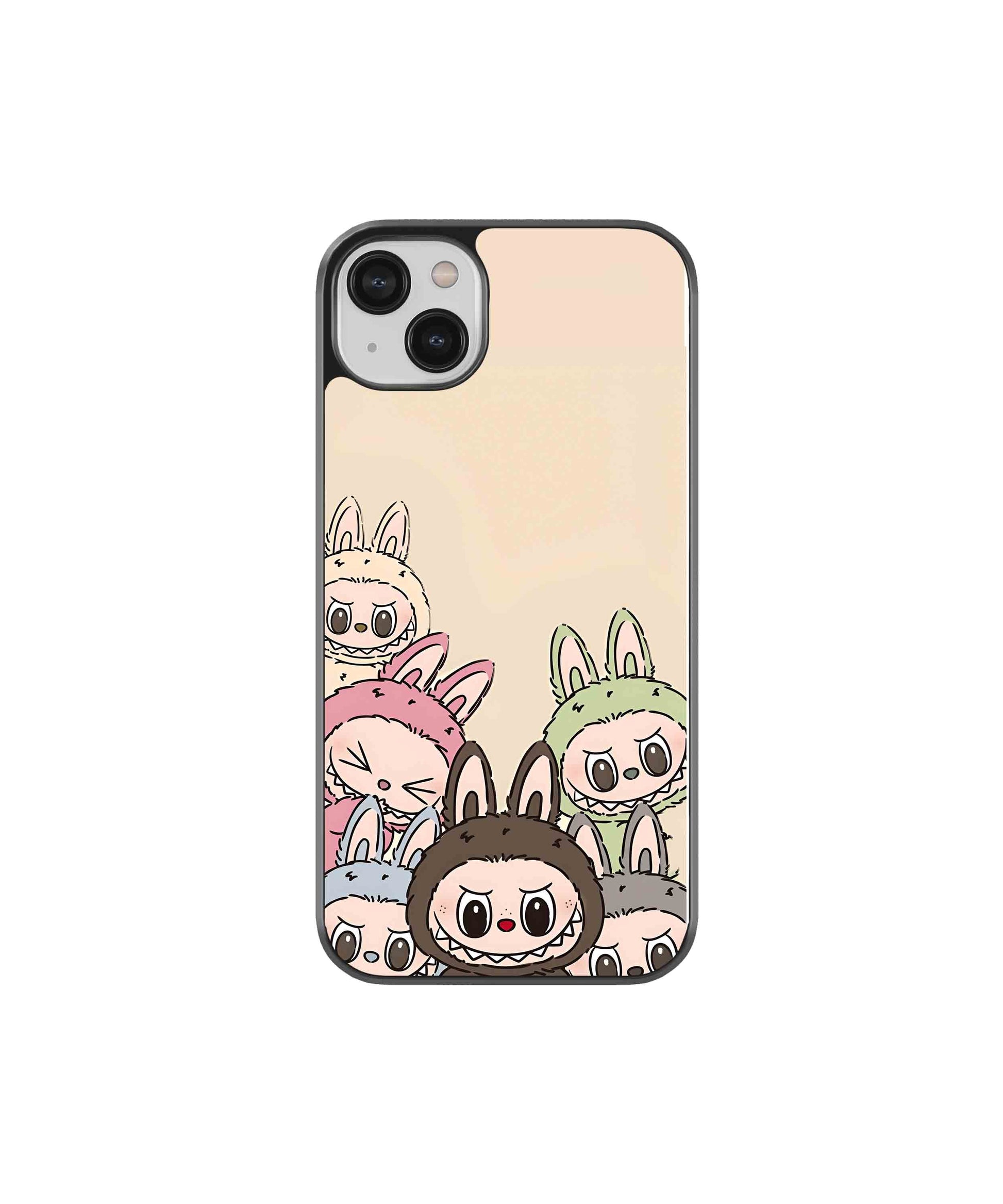 Zimomo Labubu Metal Back Cover Phone Case for iPhone 13