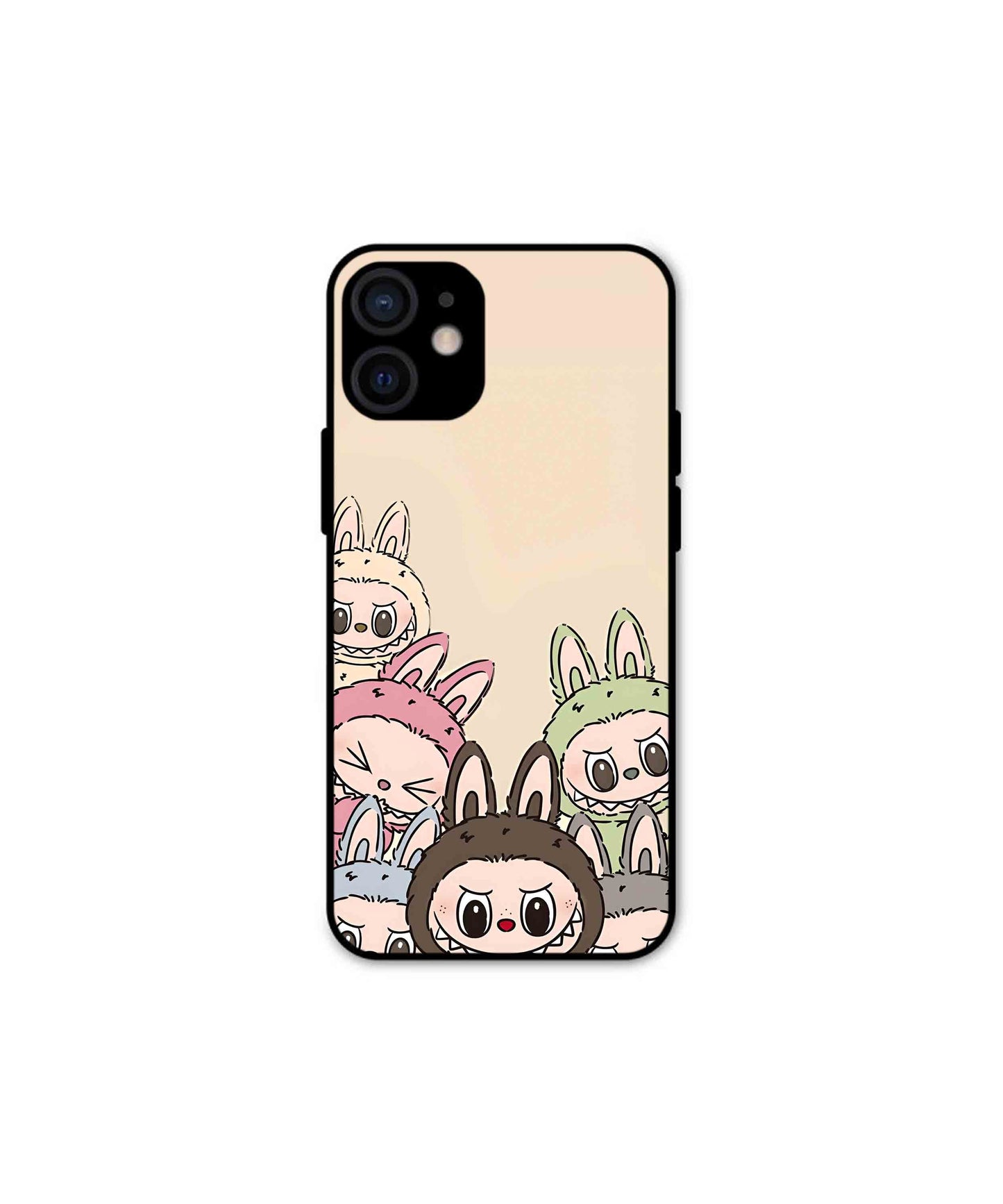 Zimomo Labubu Metal Back Cover Phone Case for iPhone 13 Mini