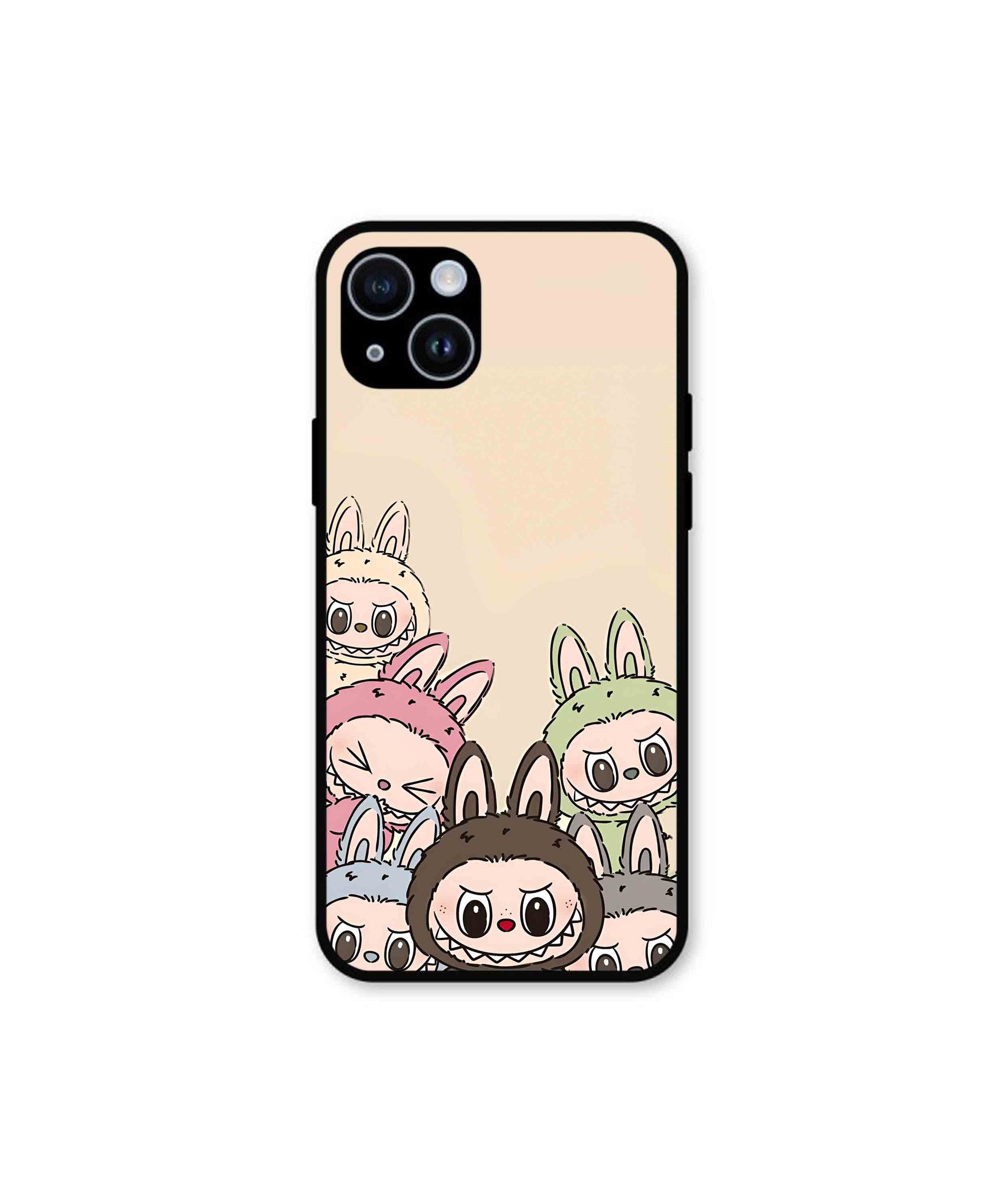 Zimomo Labubu Metal Back Cover Phone Case for iPhone 15 Plus