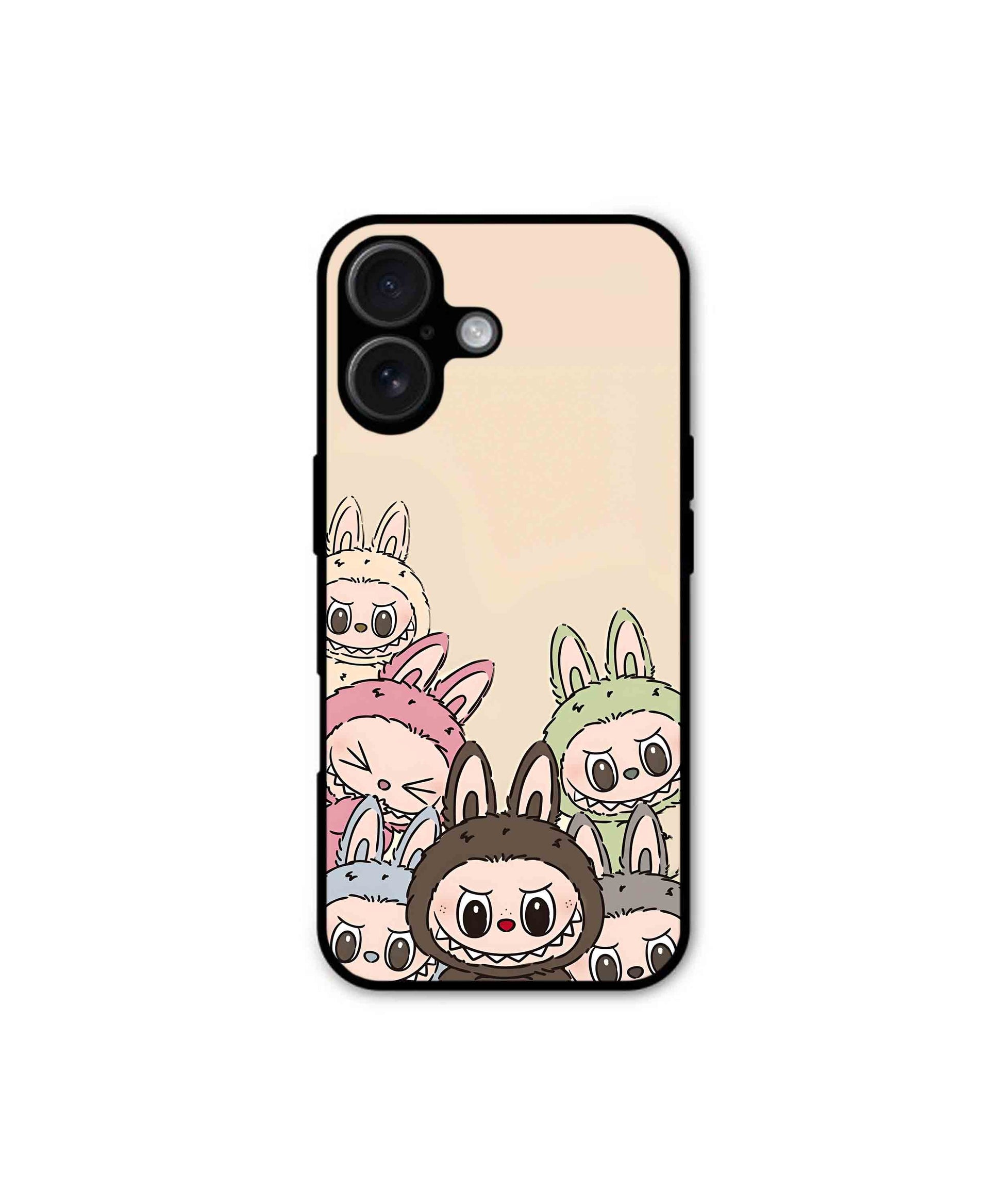 Zimomo Labubu Metal Back Cover Phone Case for iPhone 16
