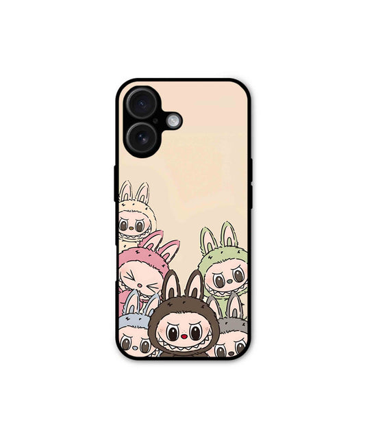 Zimomo Labubu Metal Back Cover Phone Case for iPhone 16 Plus