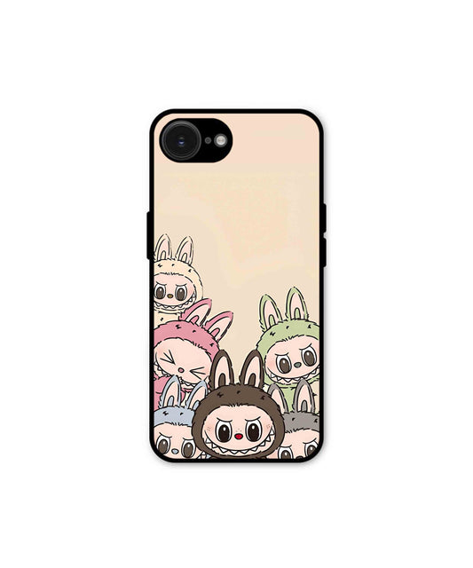 Zimomo Labubu Metal Back Cover Phone Case for iPhone 16e