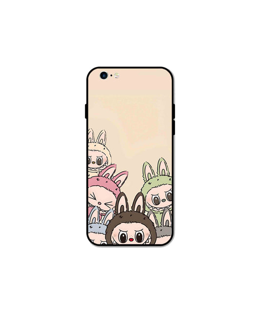 Zimomo Labubu Metal Back Cover Phone Case for iPhone 6