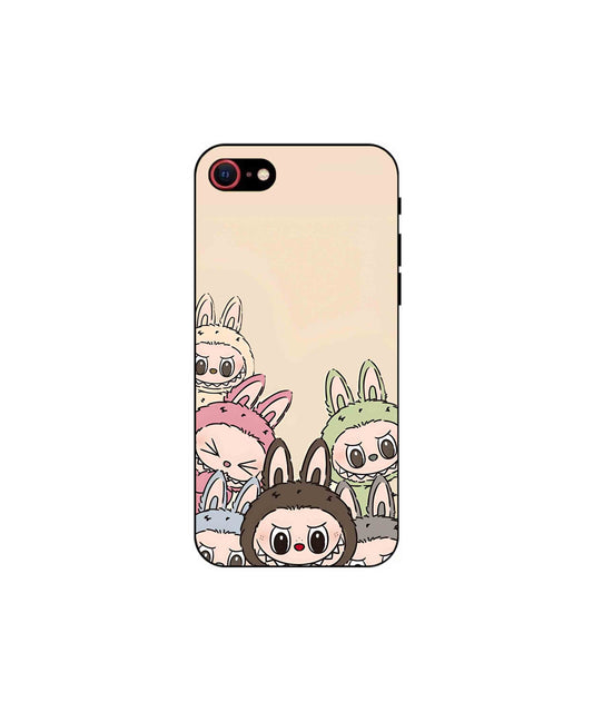 Zimomo Labubu Metal Back Cover Phone Case for iPhone 8