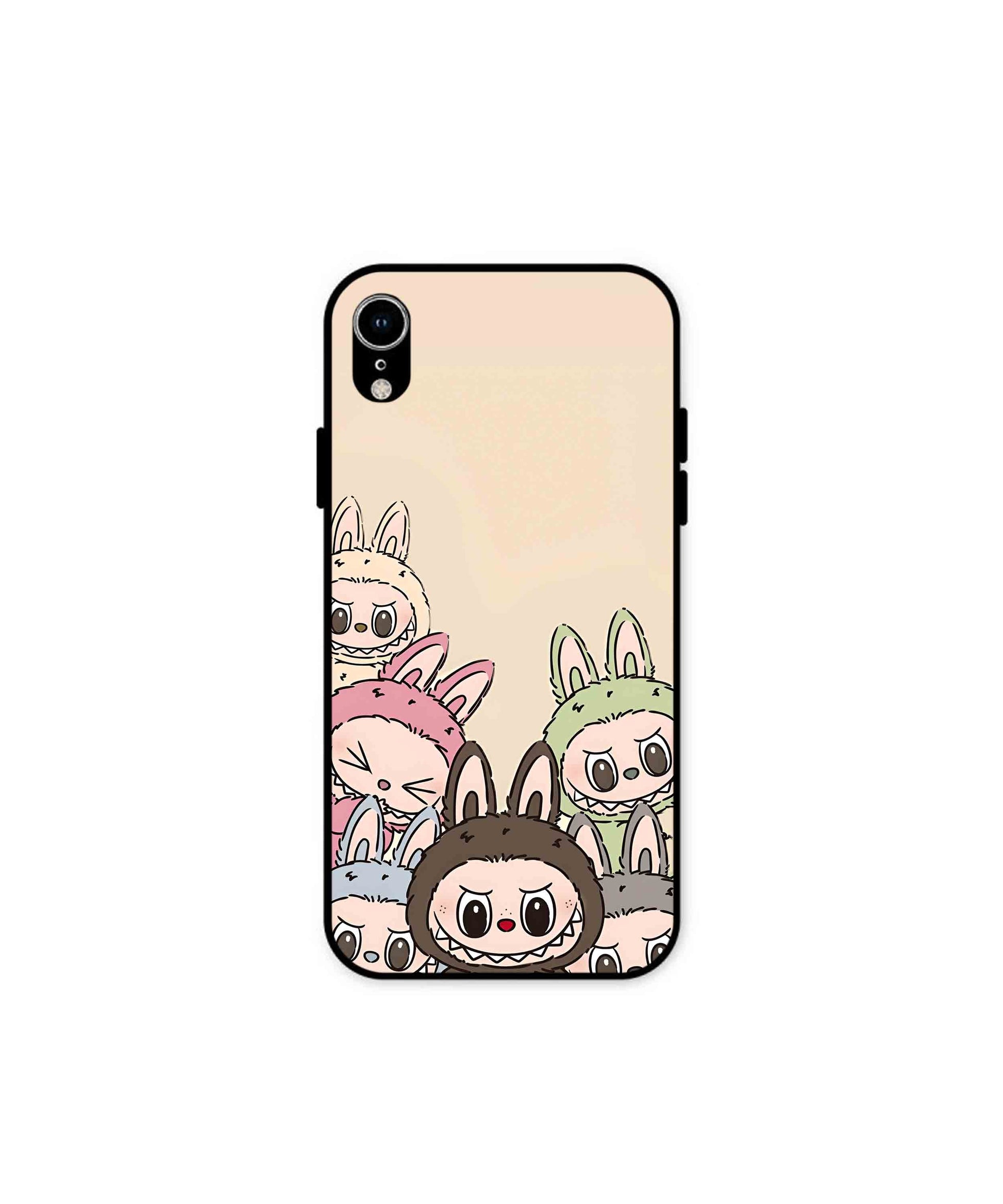 Zimomo Labubu Metal Back Cover Phone Case for iPhone Xr