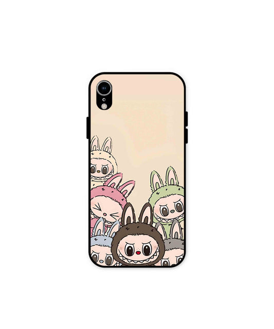 Zimomo Labubu Metal Back Cover Phone Case for iPhone Xr