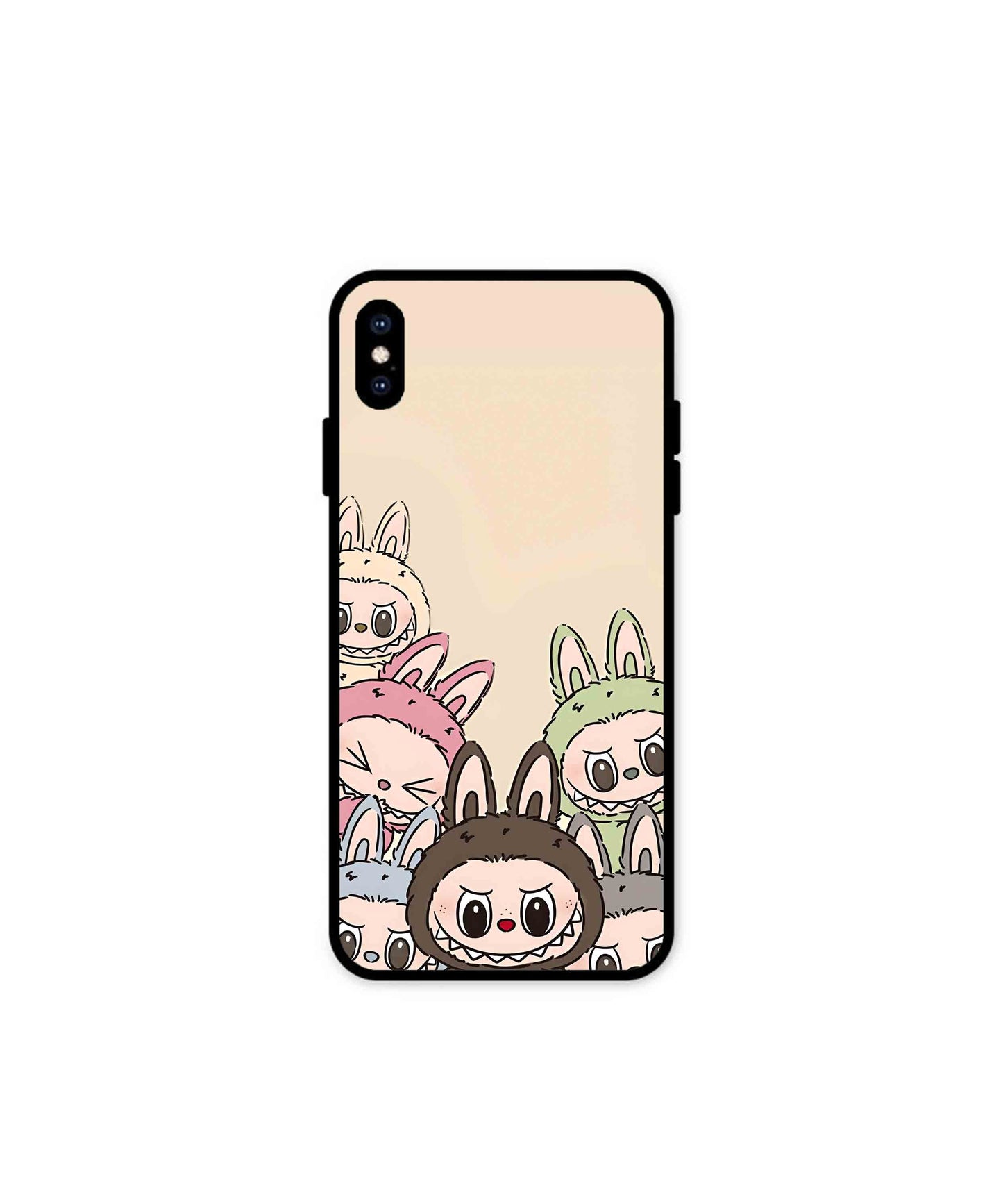 Zimomo Labubu Metal Back Cover Phone Case for iPhone Xs Max