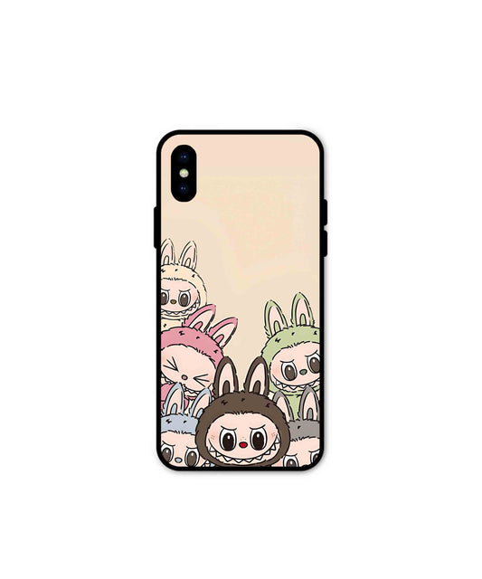 Zimomo Labubu Metal Back Cover Phone Case for iPhone Xs