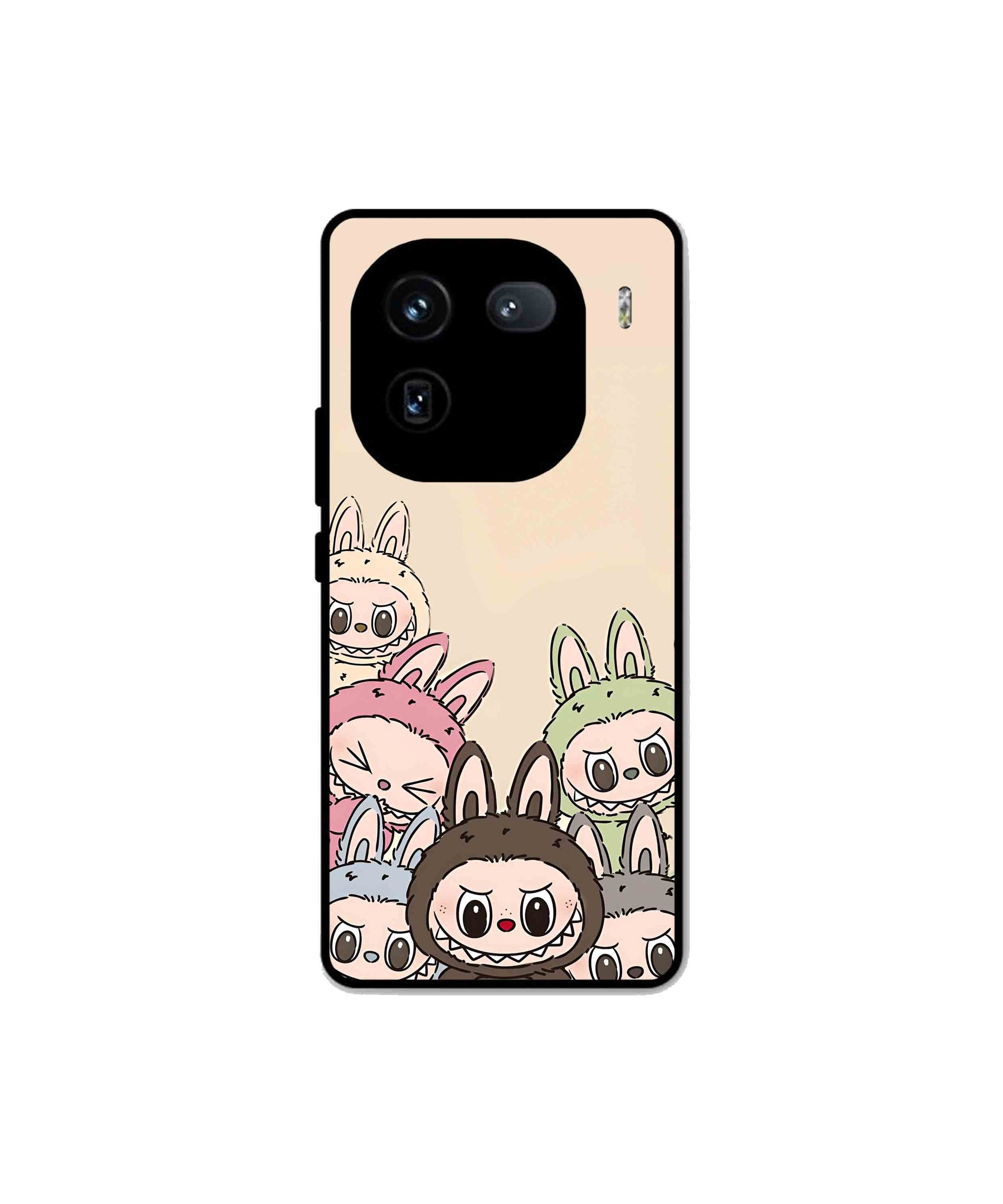 Zimomo Labubu Metal Back Cover Phone Case for iQOO 12