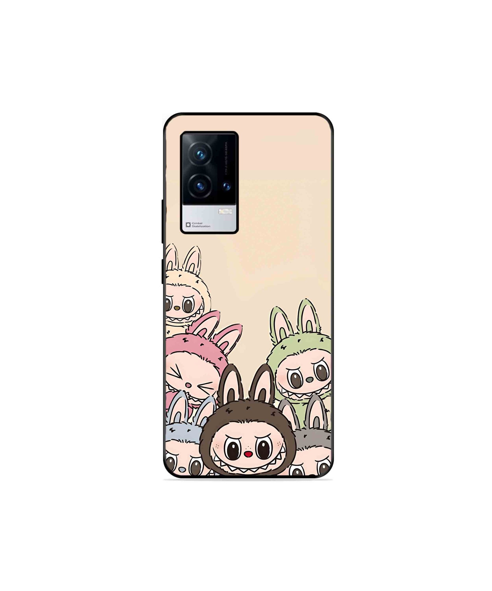 Zimomo Labubu Metal Back Cover Phone Case for iQOO 9