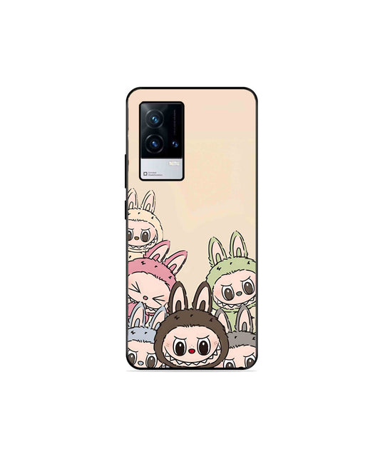 Zimomo Labubu Metal Back Cover Phone Case for iQOO 9